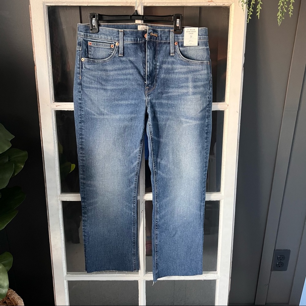 J. Crew 9” Billie Demi Boot Crop denim